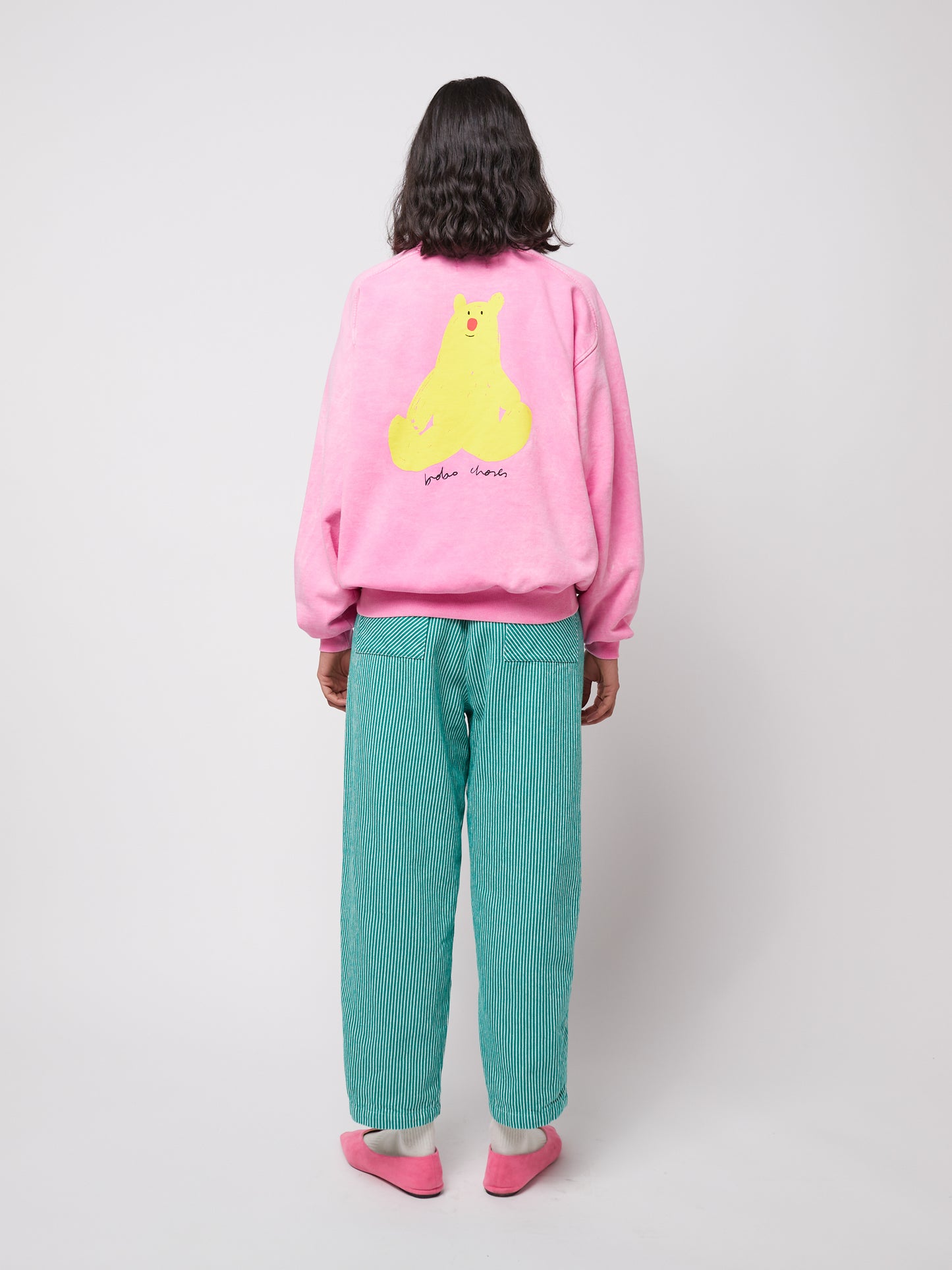 STRIPPED GREEN COCOON PANTS