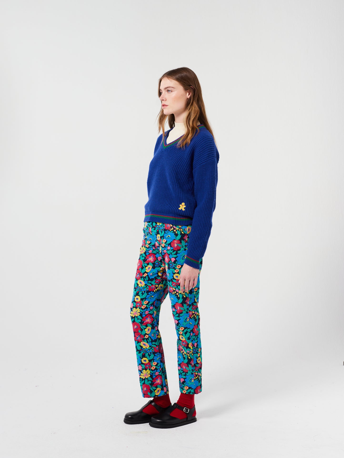 FLORAL MICRO CORDUROY PANTS