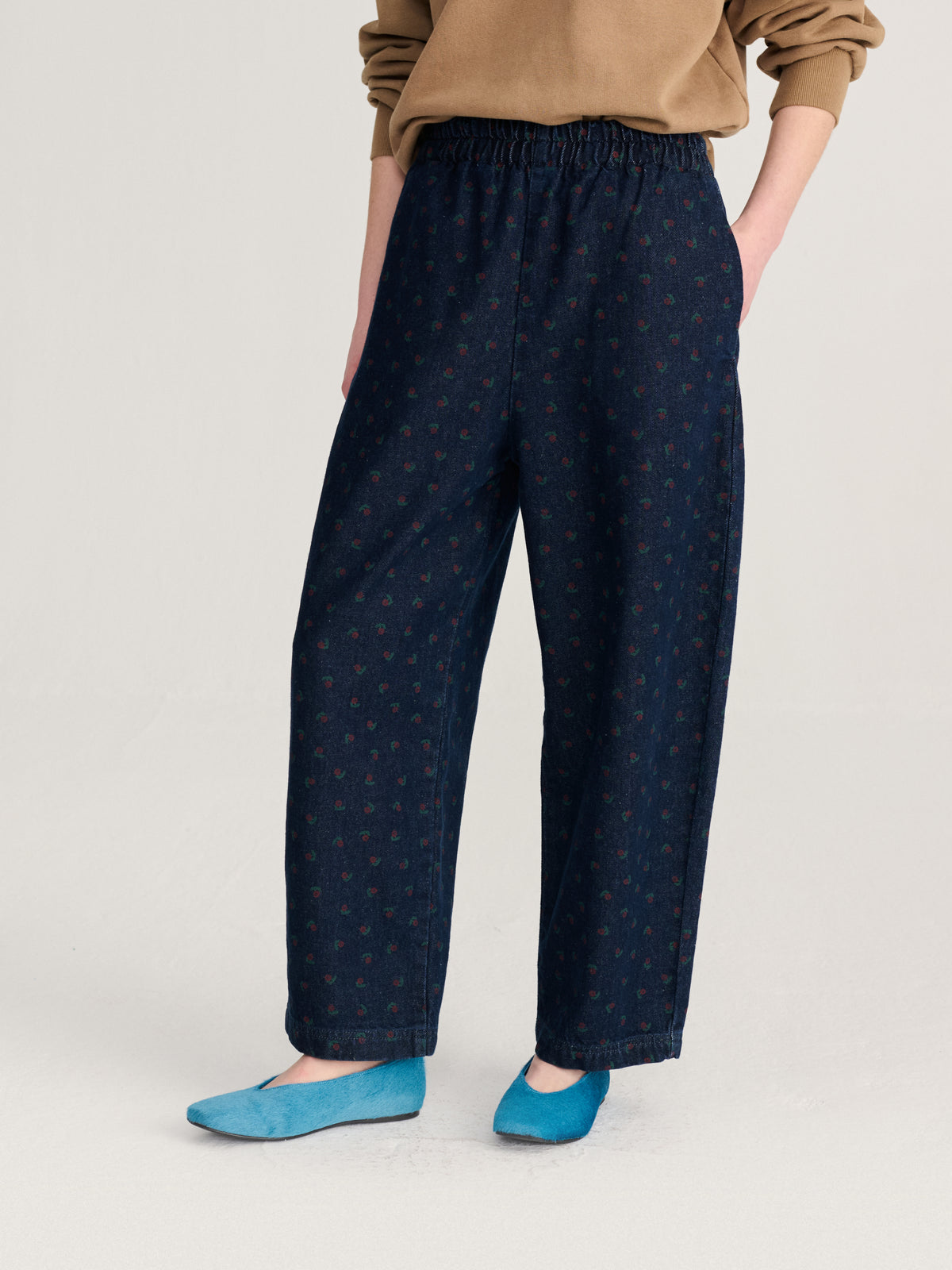 BAGGY PRINTED BLUE JEANS