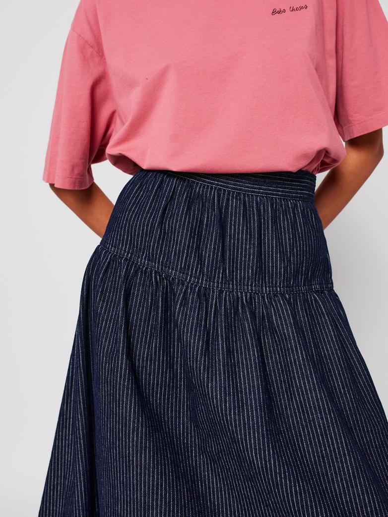 Denim stripe skirt