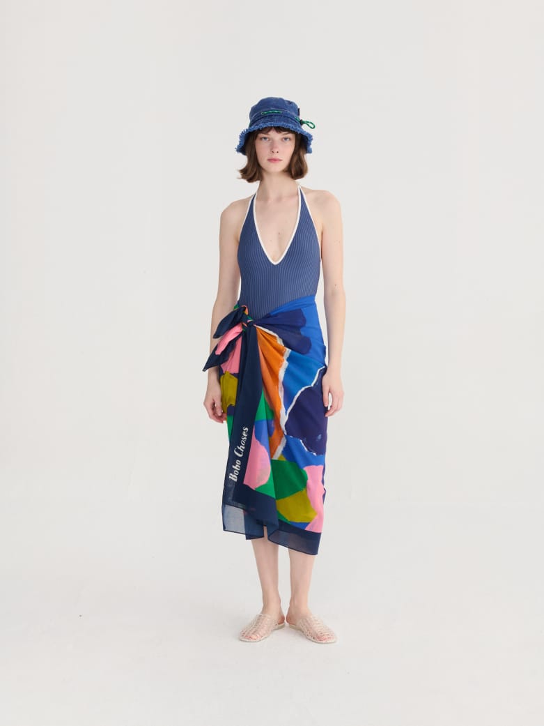 NAVY HALTER SWIMSUIT